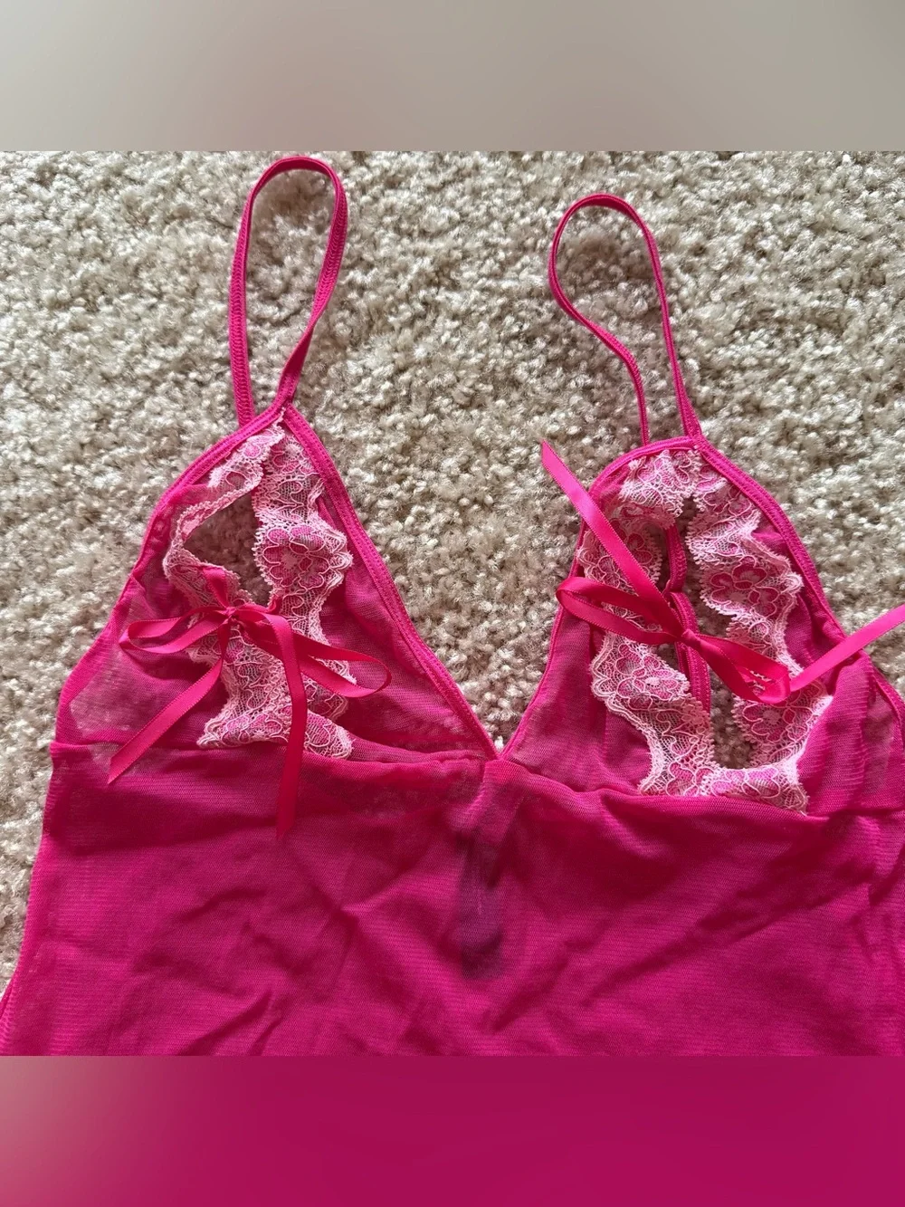 Victoria’s Secret Sexy Little Things M Pink Lace Babydoll Lingerie Y2K
